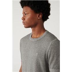 Antrasit Bisiklet Yaka Garment Dyed T-Shirt