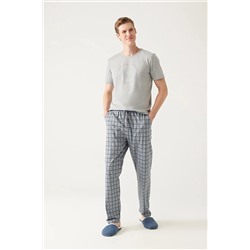 Avva Gri Bisiklet Yaka Kısa Kollu Pijama Takımı A31Y3908