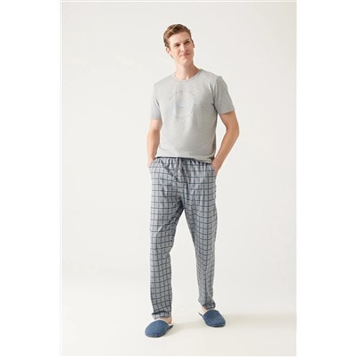 Avva Gri Bisiklet Yaka Kısa Kollu Pijama Takımı A31Y3908