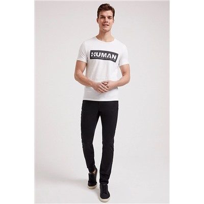 Lee Cooper Erkek Human O Yaka T-Shirt Beyaz 202 LCM 242031