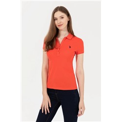 Kadın Kırmızı Basic Polo Yaka Tişört