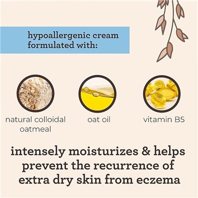 Aveeno Baby Eczema Therapy Moisturizing Cream, Natural Colloidal Oatmeal & Vitamin B5, Baby Eczema Cream for Dry, Itchy, Irritated Skin Due to Eczema, Paraben- & Steroid-Free, 7.3 oz