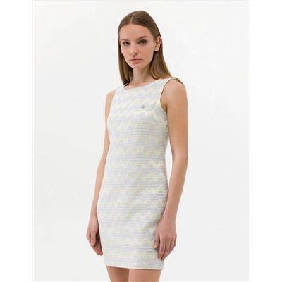 Ekru Slim Fit Dokuma Elbise