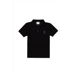Erkek Çocuk Siyah Basic Polo Yaka Tişört