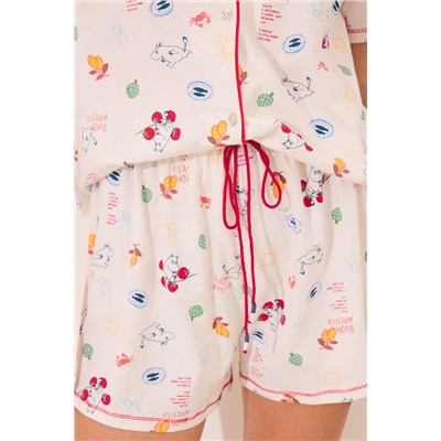 Pijama camisero corto 100% algodón Moomin