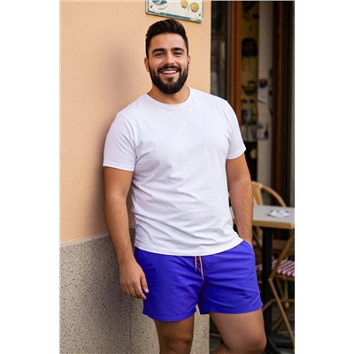 TRENDYOL MAN Saks Büyük Beden Standart Fit Deniz Şortu TMNSS24KD00000