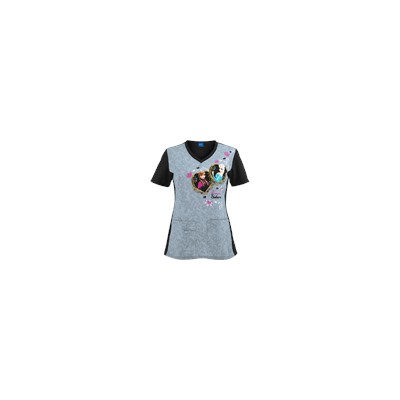 Cherokee Tooniforms Scrubs Forever Sisters Print Top