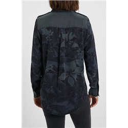 Camisa larga flores camuflaje