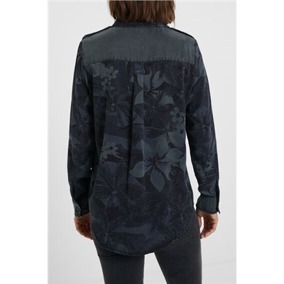 Camisa larga flores camuflaje