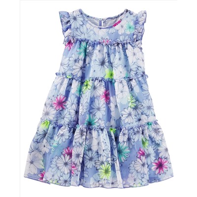 2-Piece Tiered Floral Tulle Dress
