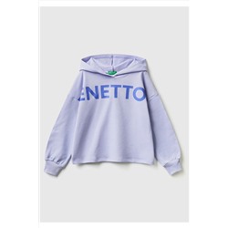 United Colors of BenettonKız Çocuk Mix Logo Baskılı Renk Bloklu Sweatshirt Lila