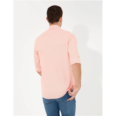 Turuncu Slim Fit Oxford Gömlek