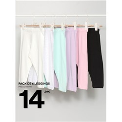 6-PACK OF BASIC CAPRI LEGGINGS