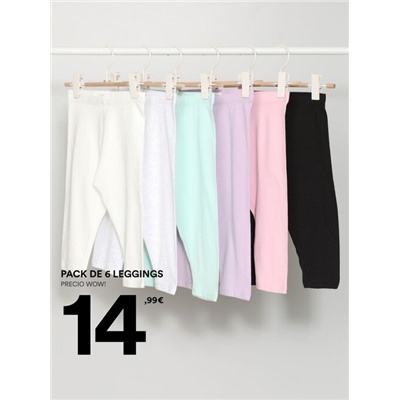 6-PACK OF BASIC CAPRI LEGGINGS