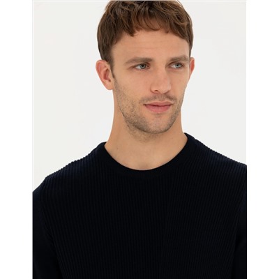 Lacivert Slim Fit Kazak