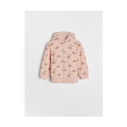 Kapuzenjacke mit Katzenmuster