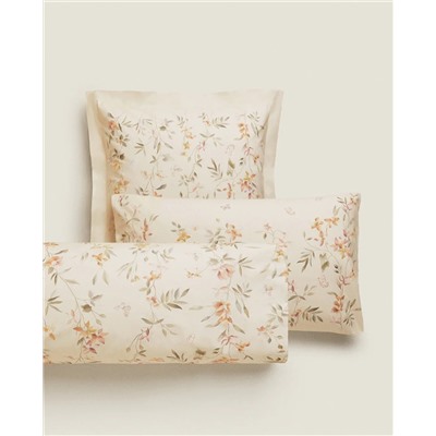 FLOWER AND BUTTERFLY PRINT PILLOWCASE
