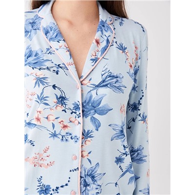 LC Waikiki Gömlek Yaka Çiçekli Uzun Kollu Kadın Pijama Takımı, LCW DREAM                                            
                                            Gömlek Yaka Çiçekli Uzun Kollu Kadın Pijama Takımı