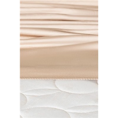 Ciel King Size %100 Pamuk Lastikli Saten Çarşaf - Bej