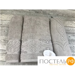T0871/02 Набор полотенец PUPILLA PENANOPE хлопок 3 шт (50*80,50*90,70*140) темно-бежевый