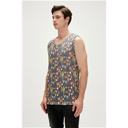 Bad Bear, Areole Tank-top Antrasit Tarçın Desenli Erkek Atlet