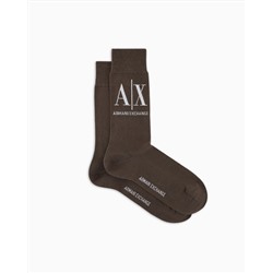 COTTON RIBBED SOCKS WITH LOGO
