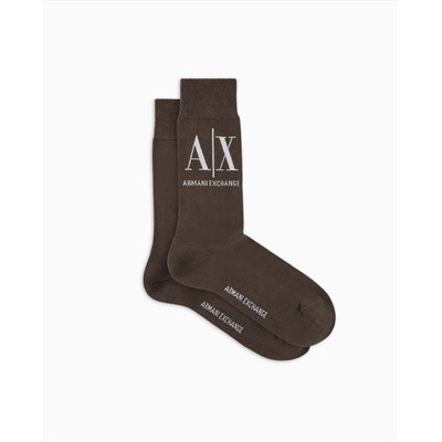 COTTON RIBBED SOCKS WITH LOGO