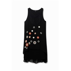 Vestido flecos sin mangas