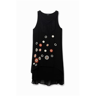 Vestido flecos sin mangas