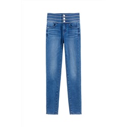 Vaquero skinny fit de tiro alto Azul claro