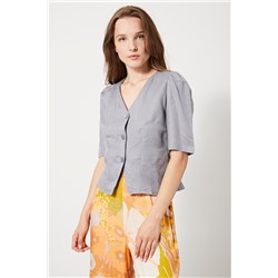 Camisa de lino Gris
