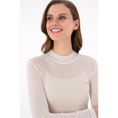 Kadın Taş Balıkçı Yaka Sweatshirt