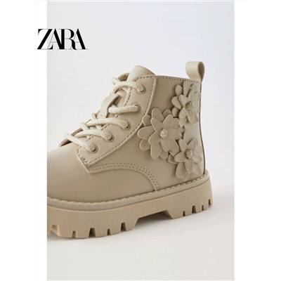 ZARA  😍 официальный сайт⚡️ стильные осенние ботинки для маленьких модниц , скидка 50🛍    ✅Цвет: на фото     ✅Материал: pu