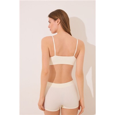 Top canalé seamless blanco