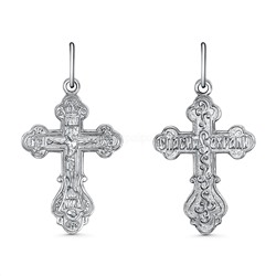 Крест из серебра родированный - 3,2 см 925 пробы К3-446р