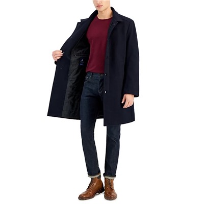 Nautica Men's Classic-Fit Bib Wool Blend Overcoat