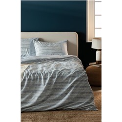 Pansy %100 Pamuk King Size Madame Coco Crep Baskılı Nevresim Takımı - Turkuaz