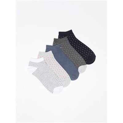 PACK OF 5 PAIRS OF ASSORTED ANKLE SOCKS