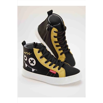 Denokids Canavar Erkek Çocuk Siyah Sneakers Spor Ayakkabı CFF-22S1-001
