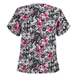 UA Floral A Gogo White Print Scrub Top