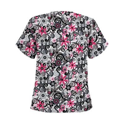 UA Floral A Gogo White Print Scrub Top