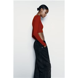 CROPPED POLYAMIDE T-SHIRT