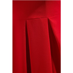 Kırmızı V Yaka Ayarlanabilir Askılı A-Kesim/Çan Dokuma Elbise TBBSS23AH00228