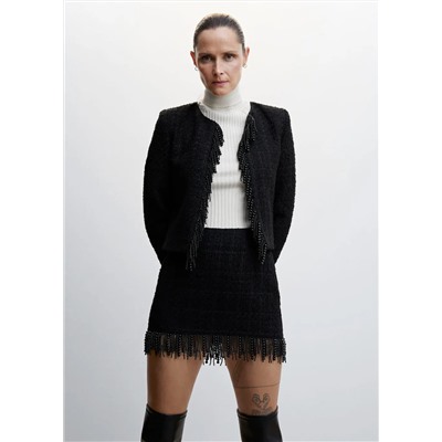 Minifalda tweed abalorios -  Mujer | MANGO OUTLET Melilla