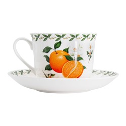 Пара чайная, 1 перс, 2 пр, 480 мл, фарфор F, белая, Апельсин, Orchard Fruits, 55515