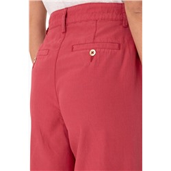 Kadın Vişne Kanvas Loose Fit Pantolon