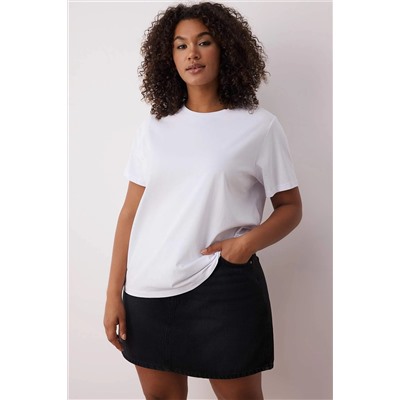 Siyah-Beyaz 3'lü Paket Büyük Beden T-shirt TBBSS25BF00071