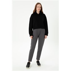 Kadın Siyah Kapüşonlu Sweatshirt