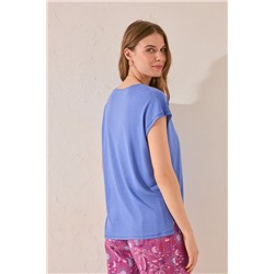 Camiseta manga corta azul claro