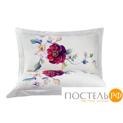 Постельное белье Карвен Stripe Satin с цветным принтом евро N250 -SB020 (6пр.)